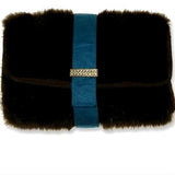 Stephanie Johnson faux fur cosmetic bag in deep chocolate - Spa-llywood.com